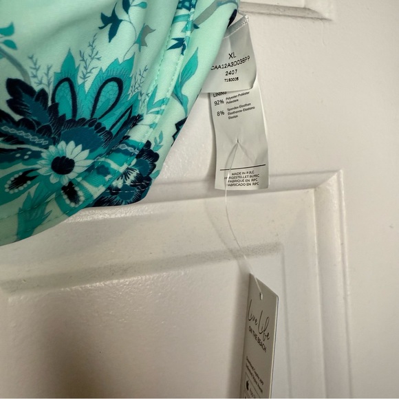 CupShe Earthly Aruba Flower Tie Front Top & Mid Rise Shirred Bikini NWT size XL - Picture 7 of 11